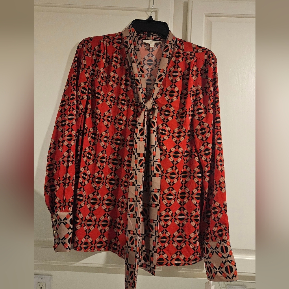 Etcetera Elegant Multicolor Geometric Business Blouse